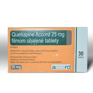 Кветиапин 25мг (Quetiapine) Accord 30 таб