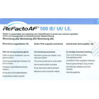 Рефакто АФ 500МЕ (Refacto AF) порошок для инъекций с растворителем Рефакто АФ 500МЕ (Refacto AF) порошок для инъекций с растворителем