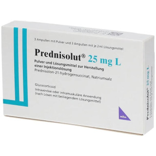 Преднизолон 25г/мл (Prednisolut) 2 мл*3 амп Преднизолон 25г/мл (Prednisolut) 2 мл*3 амп
